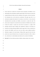 The five factor model and infidelity : beyond the broad domains