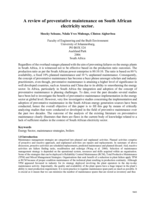 A review of preventative maintenance on South African electricity sector