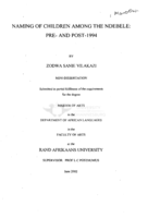 Naming of children among the Ndebele, pre- and post-1994