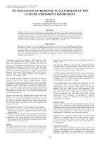 An evaluation of response scale formats of the culture assessment instrument.