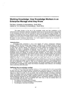 Working knowledge : how knowledge workers in an enterprise manage what they know