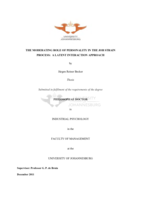 The moderating role of personality in the job strain process : a latent interaction approach