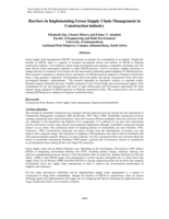 Barriers in implementing green supply chain management in construction industry