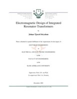 Electromagnetic design of integrated resonator-transformers