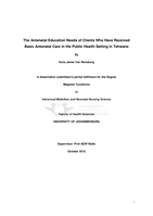The antenatal education needs of clients who have received basic antenatal care in the public health setting in Tshwane