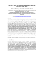 The role of public private partnership in improving service delivery in South Africa