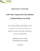Call centre agents and class identity: a Johannesburg case study