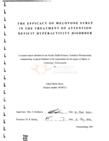 The efficacy of melotone syrup in the treatment of attention deficit hyperactivity disorder