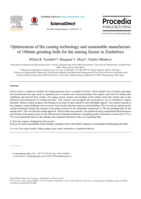 Optimization of the casting technology and sustainable manufacture of 100mm grinding balls for the  mining Sector in Zimbabwe