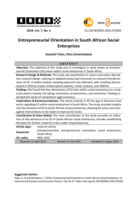 Entrepreneurial orientation in South African social enterprises