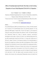 Effect of scanning speed and powder flow rate on the evolving properties of laser metal deposited ti-6al-4v/cu composites