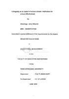 Collegiality as an aspect of school climate : implication for school effectiveness