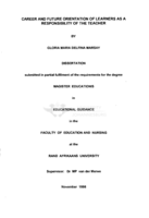 Career and future orientation of learners as a responsibility of the teacher