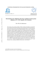 Determination of jet calibration and energy resolution in proton–proton collisions at √s = 8 TeV using the ATLAS detector