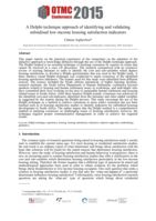 A Delphi technique approach of identifying and validating subsidised low-income housing satisfaction indicators