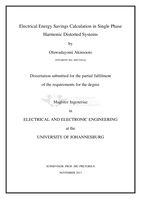 Electrical energy savings calculation in single phase harmonic distorted systems