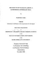 The effects of water on labour : a randomised controlled trial