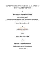 Self-empowerment for teachers as an aspect of curriculum development.