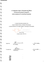 A comparative study to determine the efficacy of oral and parenteral Traumeel®S, in the treatment of cervical facet syndrome
