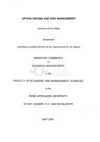 Option pricing and risk management