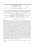 Energy and environmental assessment of industrial hemp for building applications : a review