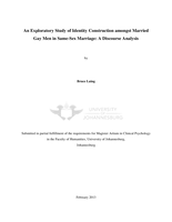 An exploratory study of identity construction amongst married gay men in same-sex marriage: a discourse analysis