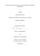 Strategic control within a South African freight forwarding organisation