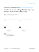 Circulation rate modelling of mill charge using position emission particle tracking
