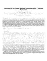 Upgrading the Fe grade of Magnetite concentrate using a magnetic hydro-sizer