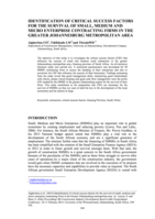 Identification of critical success factors for the survival of small, medium and micro enterprise contracting firms in the greater Johannesburg metropolitan area