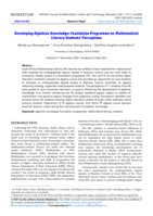 Developing algebraic knowledge: Foundation programme ex-mathematical literacy students’ perceptions
