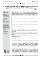 A comparison of anterior and posterior central corneal powers in eyes with and without keratoconus