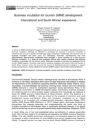 Business incubation for tourism SMME development : international and South African experience