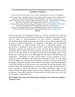 The relationship between Information and Communication Technology and Travel; a compendium of Literature