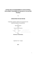 An analysis of the management of youth football development programmes established in the Gauteng province