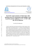 Search for supersymmetry in final states with missing transverse momentum and multiple b-jets in proton–proton collisions at √s=13 TeV with the ATLAS detector
