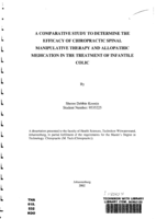 A comparative study to determine the efficacy of chiropractic spinal manipulative therapy and allopathic medication in the treatment of infantile colic