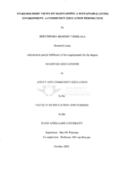 Stakeholders' views on maintaining a sustainable living environment : a community education perspective