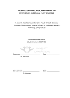 The effect of manipulation, heat therapy and cryotherapy on cervical facet syndrome