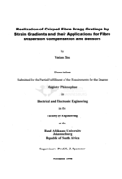 Realization of chirped fibre Bragg gratings by strain gradients and their applications for fibre dispersing compensation
