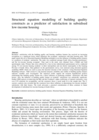 Structural equation modelling of building quality constructs as a predictor of satisfaction in subsidised low-income housing