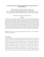 A longitudinal assessment of Nigeria’s research output for evidence based science policy development