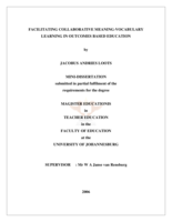 Facilitating collaborative meaning-vocabulary learning in outcomes based education.