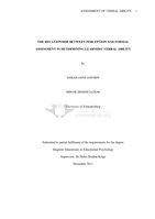 The relationship between perception and formal assessment in determining learners’ verbal ability