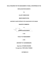 Skills required for the management of small enterprises in the retail sector in Soweto