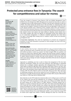 Protected area entrance fees in Tanzania : the search for competitiveness and value for money