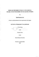 Design and implementation of a psychosocial rehabilitation programme for psychiatric patients