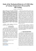 Study of the mechanical behavior of LM20 alloy at various temperatures processed by die-casting