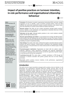 Impact of positive practices on turnover intention, in-role performance and organisational citizenship behaviour