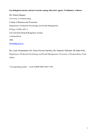 Psychological contract and job security among call centre agents : preliminary evidence